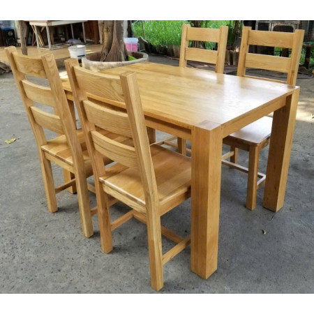 ChunKy Oak : Bàn Ăn Chân Trụ - Dài 1m2 x Rộng 80cm  